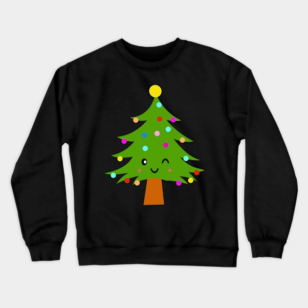 Kawaii Christmas Tree Crewneck Sweatshirt by StacysCellar